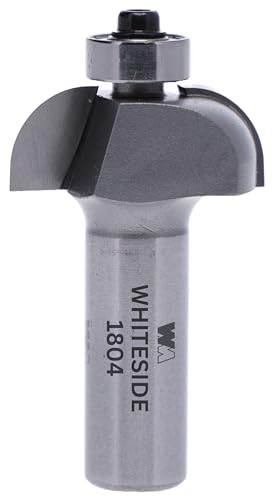 Whiteside 1804 Cove Router Bit: 3/8 Inch Radius, 1-1/4 Inch Large Diameter, 1/2 Inch Shank, 1/2 Inch Cutting Length, B3 Bearing