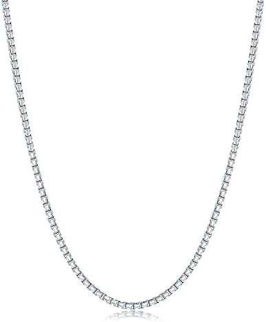 NYC Sterling Necklace 2mm Round Box Chain, Sterling Silver for Men and Women, Made in Italy (22")