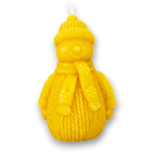 BAYERWALDIMKER | Bienenwachskerze | Schneemann | 9,0 x Ø 5,9 cm | 75...