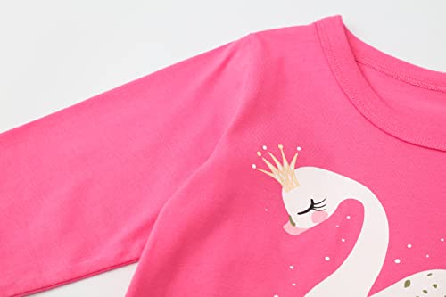 Image of Girl Long Sleeve Shirts Christams Tops Tees Cotton Casual Stripe Crewneck Graphic Jersey Tunic T-Shirts 3 Packs Sets