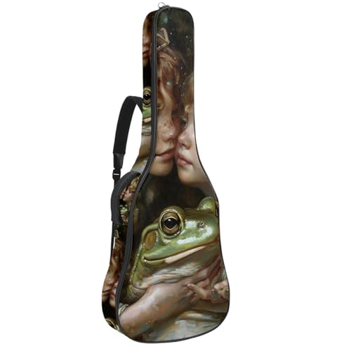 Sac pour guitare acoustique avec crochet et 2 poches au motif Grenouille amusant