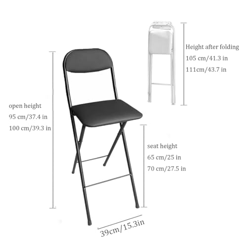 Chaises de bar pliantes LWX pour guitare et petits studios - Set de 2 sièges hauts confortables