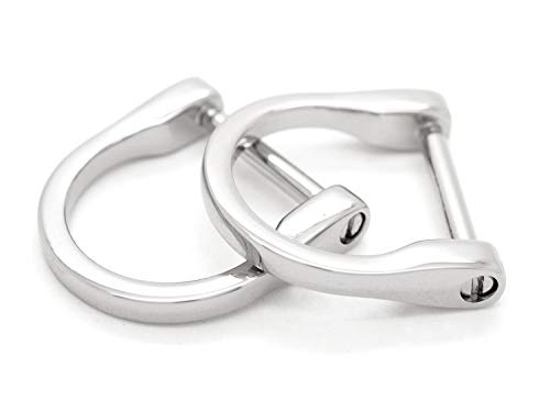 CRAFTMEMORE D-Rings Screw in Shackle Horseshoe D Ring DIY Key Holder Purse Accessories for 1 Inch Strap 4 Pack (Silver)