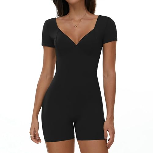 Ropa de yoga para mujer y fitness, mono deportivo negro con control de barriga, talla L 2