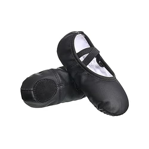 Ballet Shoes Dance Practice Slippers No-Tie Sole Yoga Gymnastics Shoes PU Flat Shoes