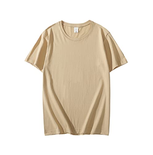 T-shirt pour homme en coton uni col rond manches courtes vêtement taille S