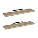 LOLAhome - Set de 2 Baldas Flotantes para Pared de Madera Natural de 100x23,5 cm, 2 Estanterías de Pared Resistentes y Decorativas sin Agujeros Visibles para Salón, Cocina, Oficina o Dormitorio