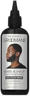 RED Pro GROOMANE Beard & Lineup Color Enhancement for Airbrush, Natural Semi-Permanent Barber Beard Dye, Long-Lasting Gray Coverage, Men Hairline Color (Darkest Brown (Concentrate), 3.5 fl.oz)