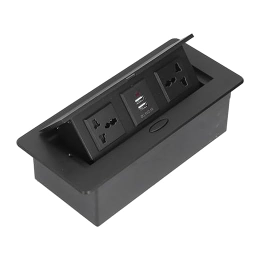 Automatiskt Popup-uttag, Infällbart Infällt Pop-up Power Strip Hub-kopplingsdosa med 2 Uttag och 2 USB-portar, Skrivbordsuttag i Aluminiumlegering för Hem, Kontor, Fabrik