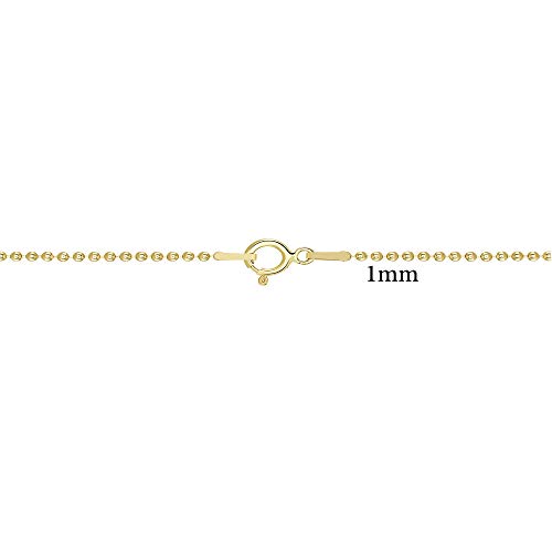 14k Gold Filled Ball Chain 1MM Necklace Gauge 18 Pendant for Jewelry 16-18 - 20-24 - 30 inches2