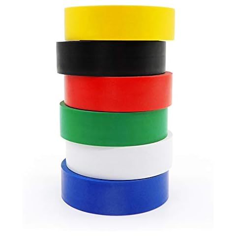 ALBOYI 6 Pack PVC Electrical Insulation Tape Adhesive Gaffer Tape Mixed Colour 16MM x 10M Cover