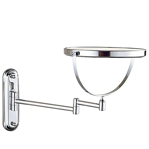 Miroir de rasage mural double face chrome miroir loupe 3x orientable