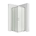 Produktbild MOG Duschkabine mit Schiebetüren 90x90 cm Höhe: 180 cm Eckdusche mit Rollensystem aus 6mm satiniertem ESG Glas DK77 - alle Grössen