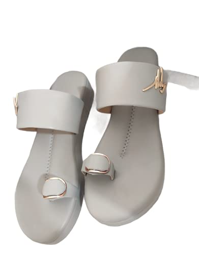 Buy Shilpi Women's Rexin Grey Colored Wedges Heels Chappal Fashion Footwear  [NYC-Y19-40] at Amazon.in