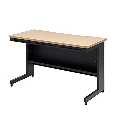 パソコンデスク 引き出し付き PC オフィス 幅120cm (ブラック)