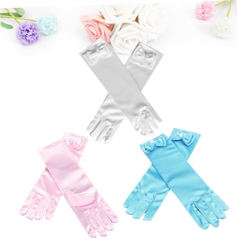 1Set Satin Gloves for White Pink Light Up Accessories for Weddings Ballet Tea Parties and Stage Performances2