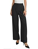 GRACE KARIN Anzughose Damen Schwarze Hose Elegant Business Hose Slim Fit Stoffhose High Waist mit Taschen M