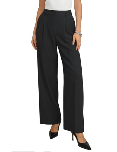 GRACE KARIN Women's Black Dress Pants High Waisted Wide Leg