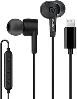 PALOVUE Lightning Headphones Earphones Earbuds Compatible iPhone 14 13 12 11 Pro Max iPhone X XS Max XR iPhone 8 Plus iPhone 7 Plus MFi Certified with Microphone Controller SweetFlow Black