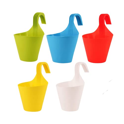 Bharat International Industry Plastic Hanging Plants Hook Pot |Multi Color Railing,Balcony,Garden,Kitchen,Plastic Hook for Flower and Plants | Hook Set of 5 Bharat International Industry Plastic Hanging Plants Hook Pot |Multi Color Railing,Balcony,Garden,Kitchen,Plastic Hook for Flower and Plants | Hook Set of 5
