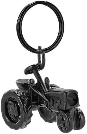 Custom Memorial Tractor Shape Ash Urn Key Chain for Men Stainless Steel Tractor Cremation Keychain Dad Keepsake Gift-Black image 2