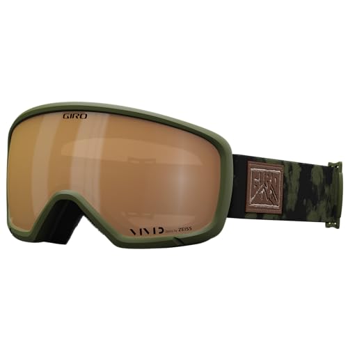 Image of Giro Ringo Ski Goggles - Snowboard Goggles for Men, Women & Youth - Trail Green Cloud Dust Strap with VIVID Petrol Lens