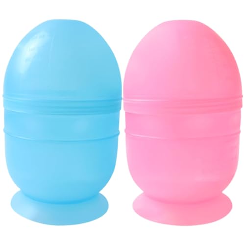 POPETPOP Tazones Agitadores para Teñir el Cabello 2 Pcs Pequeños 12,5x7 Cm Plástico Seguro Colores Azul y Rosa para Peluquería Profesional y Uso Personal