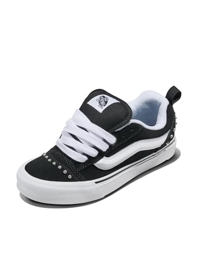 Vans Unisex Knu Skool Shoe | '90s Retro Puffy Low-Top Fashion Sneakers for Men & Women, Rhinestone Black/White, 7/8.5