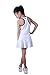 Girls White and Blue Pleated Tennis Golf Dress Junior Netball Dance Cheerleading PaddleTennis Sportswear (12-13 Year Old)