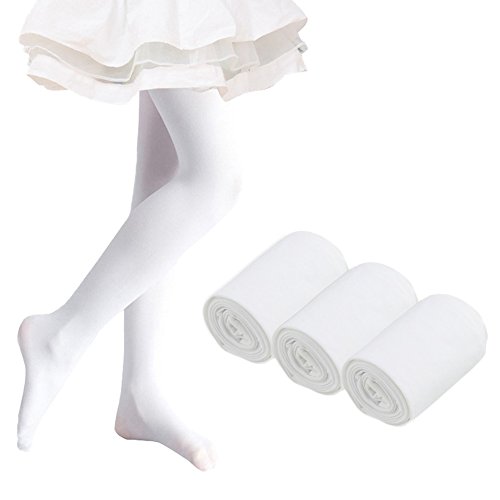 Image of Ehdching Pack of 3 Kids Toddler Girls Baby Soft Microfiber Ballet Dance Tights Velvet Stockings Pantyhose
