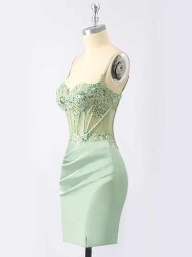 Xijun Satin Lace Applique Homecoming Dresses for Teens 2025 Sweetheart Corset Short Prom Dress Mini Cocktail Gown2