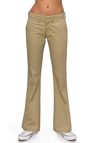 KHAKI & BLUE Women's Work Pants – Low Rise Flared Leg Bootcut Casual Trousers with Pockets