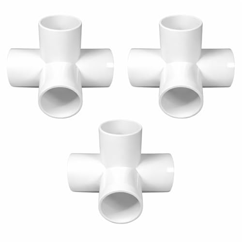 Image of DEHRAN UPVC 4-way Elbow 3 /4 inch inchi (25MM) Pipe Joint /Corner Heavy Duty UPVC Available for Greenhouse, Tent Connection,Furniture and Plumbing Projects White Color (3)
