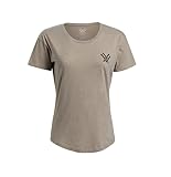 Vortex Women's Mountain Diamond Short Sleeve T-Shirts (Oatmeal, X-Small)
