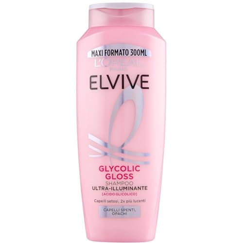 L'Oreal Paris Elvive Glycolic Gloss Shampoo Ultra-Illuminante con Acido Glicolico, 300 ml, per Capelli Spenti o Opachi (1)