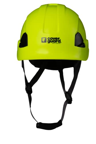 COVERGUARD Casque de Travail en Hauteur Altai Pro Jaune Fluo, Coque ABS et jugulaire 3 Points, EN397 / EN50365 / -30° - Protection EPI