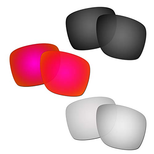 Lentille de rechange Oakley Sliver XL rouge noire titane pour lunettes