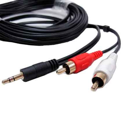 25ft 3.5mm Stereo Male to 2 RCA Male Splitter Cable