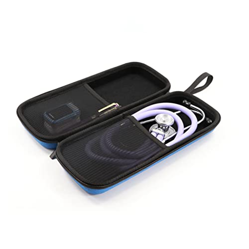 HAMPPLIES Estuche De Estetoscopio Rígido para Fonendoscopio Portátil Compatible con Littmann Bolsa de Almacenamiento con Bolsa Interior para Accesorios Resistente y Duradero Azul Oscuro