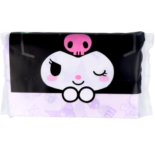 【ふっくら柔らかな肌ざわり】クロミ キュートパープル 袋入ティシュ 200枚 (100組) 厳選した天然パルプ100%使用 かさばらないので外出先でも大活躍 ゴミがかさばらない箱ソフトパック 【2個セット】