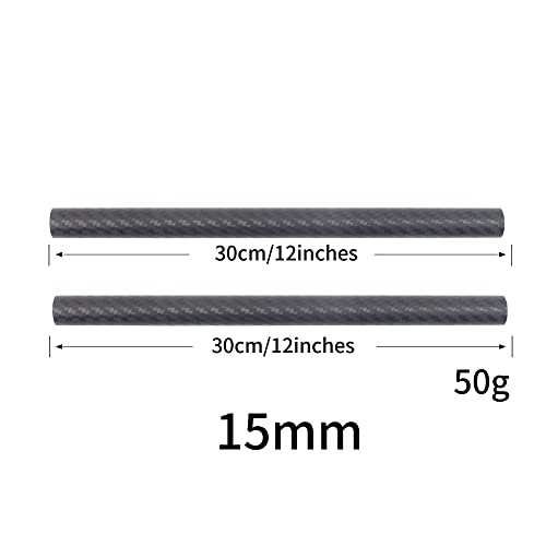 Image of 12 Inch 15mm Carbon Fiber Rod for 15mm Rail Rod Support System Matte Box Follow Focus - Pack of 2