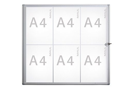 Preisvergleich Produktbild Maul Schaukasten extraslim 6xA4 aluminium Innenbereich 65,5x71,1x2,7cm