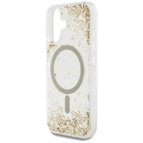 Coque de protection iPhone 16 MagSafe Guess résine dorée rigide