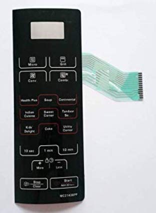 Generic MC2143BPP Microwave Oven Membrane Keypad (Black Color) with Backside Circuit & Sticker