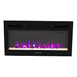 Greystone - 31' Black Glass Face W/Crystal Log Set Fireplace W/4 Colors