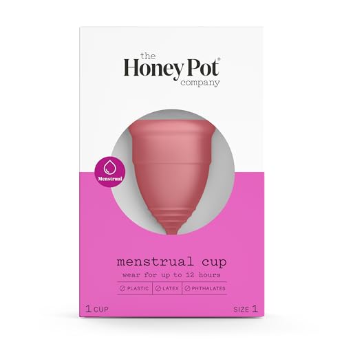 The Honey Pot Company - Menstrual Cup - 12 Hour Reusable Protection for Periods - Natural Feminine Hygiene Products - Size 1