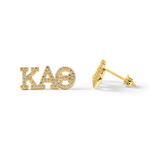 Sorority Shop Kappa Alpha Theta Earrings — KAT 18K Gold Plated Sorority Gifts Earrings, Long-Lasting Kappa Alpha Theta Gifts for Women