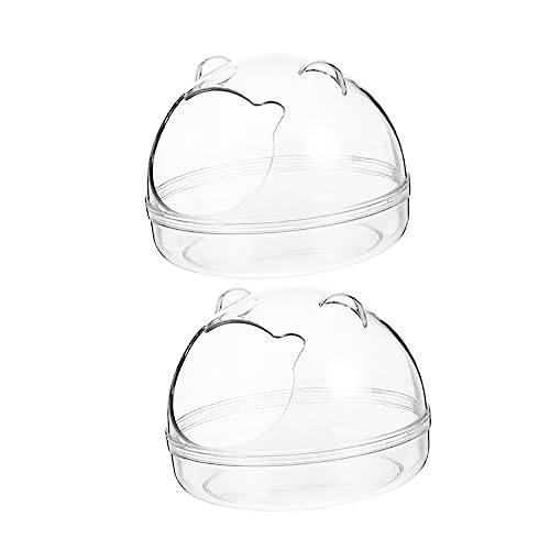 POPETPOP 2stücke Hamsterbadewanne Aus Kunststoff rutschfeste Unterseite Abgerundete Kanten Haustierbäder Kleintierbadewanne Hamstertoilette