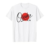 Osaka 大 Japan-Flagge Touristenreise minimalistisch T-Shirt