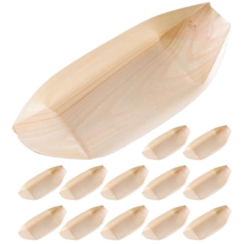Platos desechables de madera para sushi x100 miniatura 1